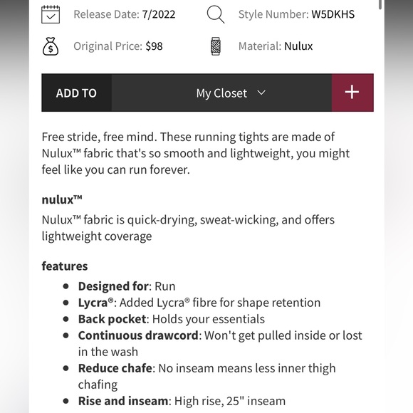 NEW LULULEMON LEGGINGS - Picture 7 of 7